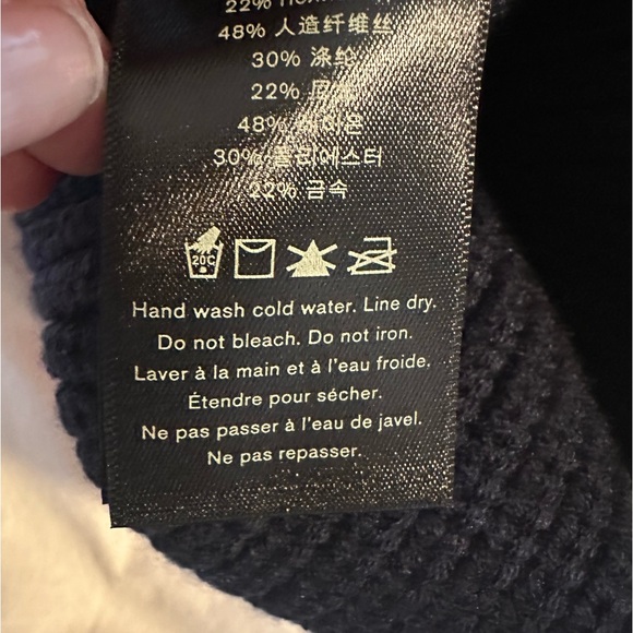 Hunter Valtameri Blue Stripe Ribbed Logo Beanie - Picture 8 of 11